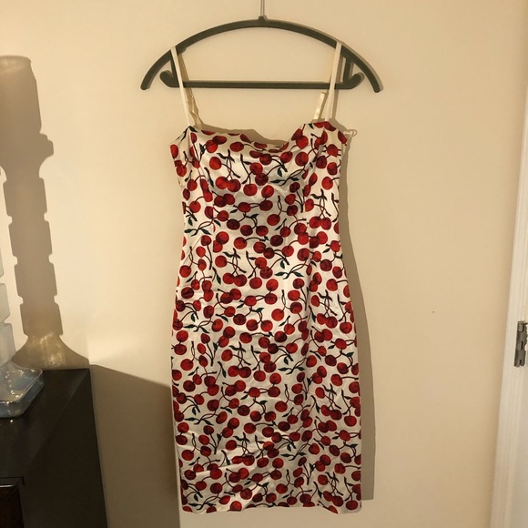 dolce and gabbana cherry print dress